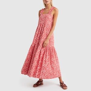 Chic Red Floral Maxi Dress